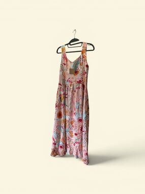 Blu Pepper Pink Floral & Multicolor Print Maxi Dress